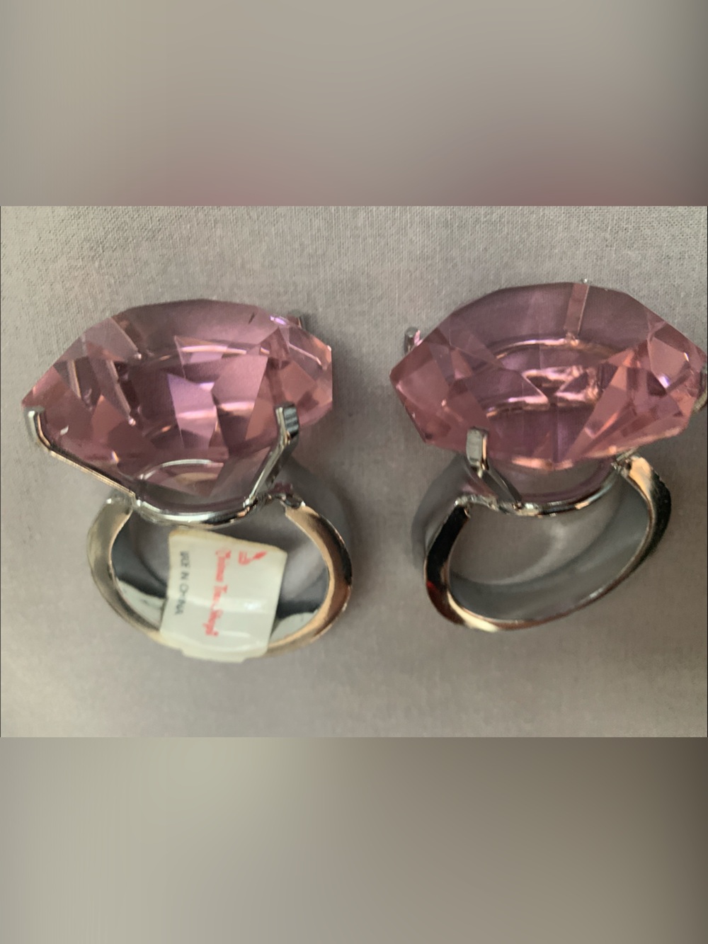 So Pretty!! Pink Diamond Ring Napkin Rings 💍 From Christmas trees Shop 2